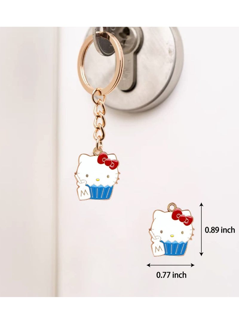 SYOSI 24 Pcs Enamel Cat Charms, 6 Styles Cute Cat Charms Earring Necklace Bracelet Pendants Crafts, Cartoon Cake Cat for Diy Jewelry Making for Girls, Teen Girls, Women - Image 5