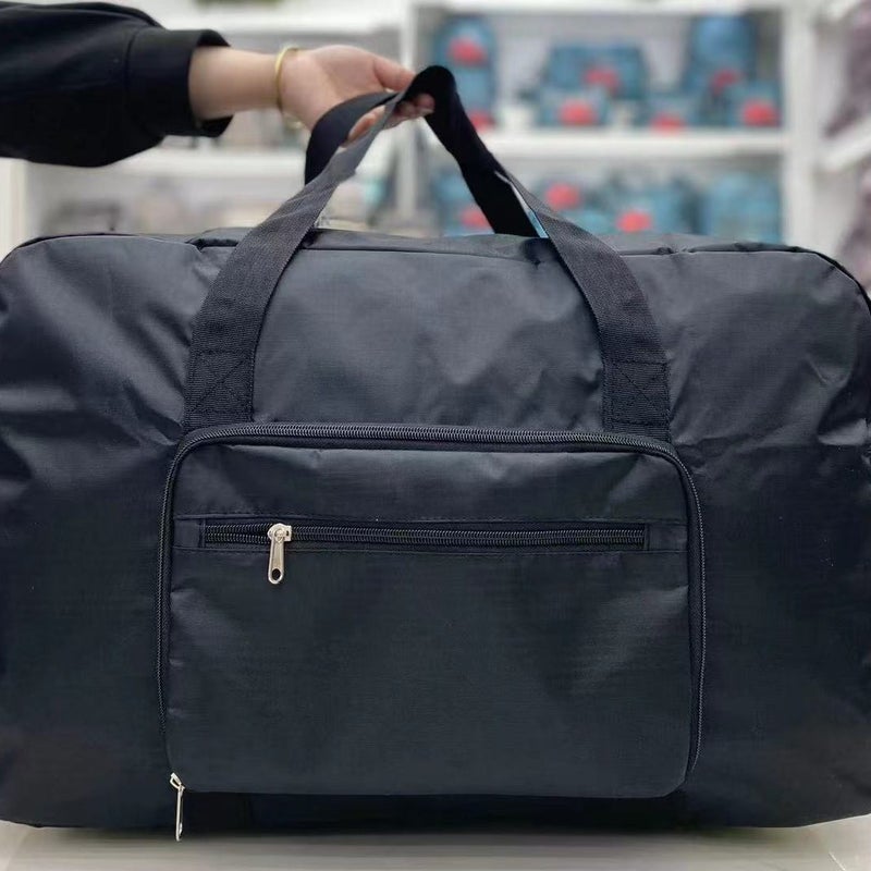 Handbag 308pvc Handbag Portable Foldable Sludable Trolley Case Size Adjustable Travel Bag Black 