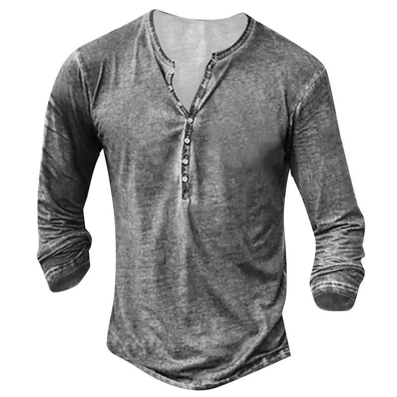 Foreign Trade Men's Autumn and Winter European Size 3D Digital Printing Snowflake Youth Large Size Hip-Hop Casual Long-Sleeved Men's T-Shirt - Image 1