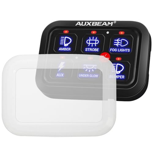 Auxbeam Switch Panel Waterproof Case PVC Protective Cover for 6 Gang Switch Panel BC60, GC60 Protective Sleeve Transparent Waterproof Covers - Image 1