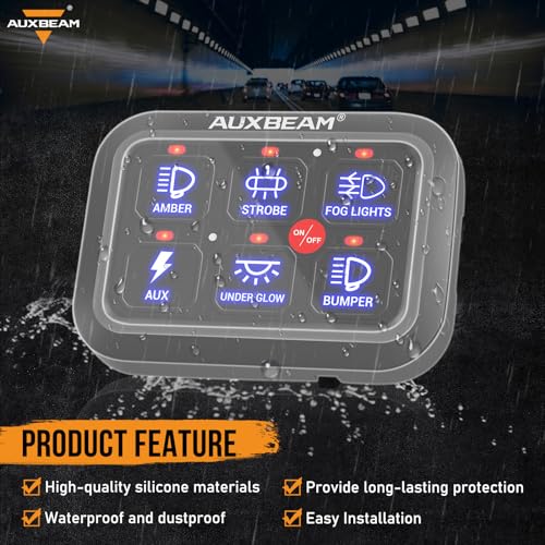 Auxbeam Switch Panel Waterproof Case PVC Protective Cover for 6 Gang Switch Panel BC60, GC60 Protective Sleeve Transparent Waterproof Covers - Image 3