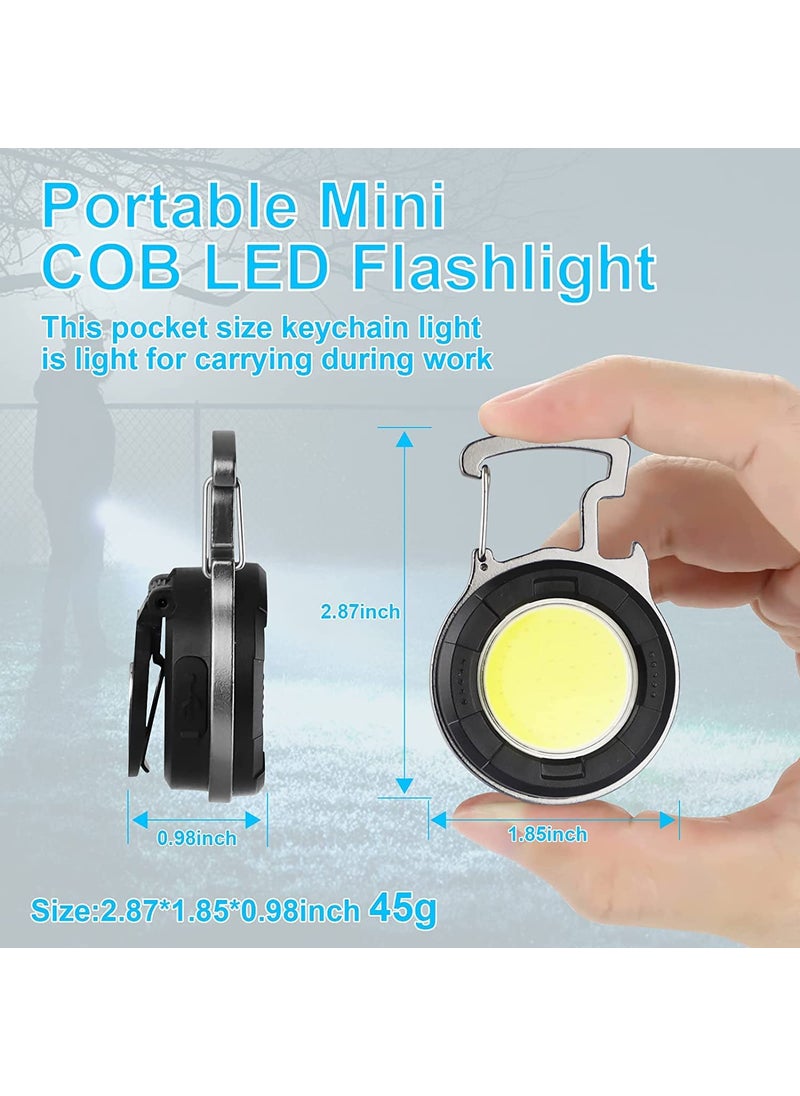 AANTAR AANTAR Cob Small Flashlight Rechargeable Keychain Flashlight with 800 Lumens with Folding Bracket Bottle Opener and Magnet Base for Walking Camping Emergency Lighting 800 Lumen  - Image 4