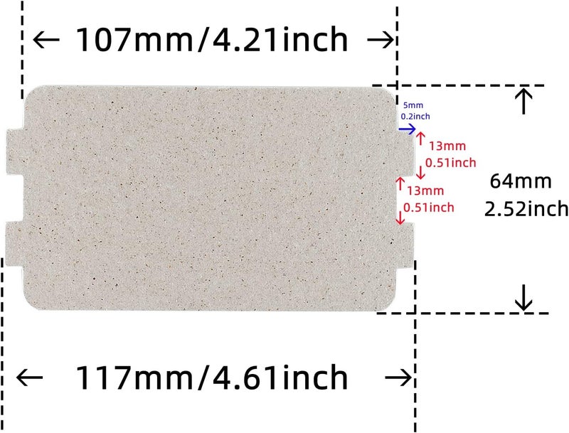 BOJACK Universal Mica Sheet Microwave Oven Parts Waveguide Cover 117×64mm (Pack of 6 Pcs) - Image 4