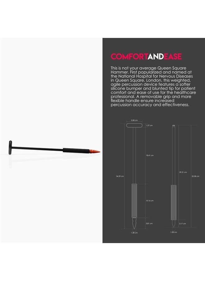 MDF Instruments , Queen Square Neurological Reflex Hammer with Pointed tip for Superficial responses - Free-Parts-for-Life & Lifetime Warranty - Black (MDF545-11)  - Image 3