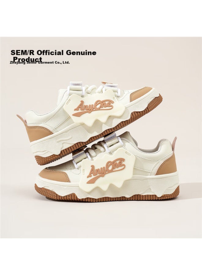 Semir Women's Simple Comfortable Sneakers Spring Summer New Thick Sole Casual Bread Shoes Sth251052 Beige Khaki Size 38