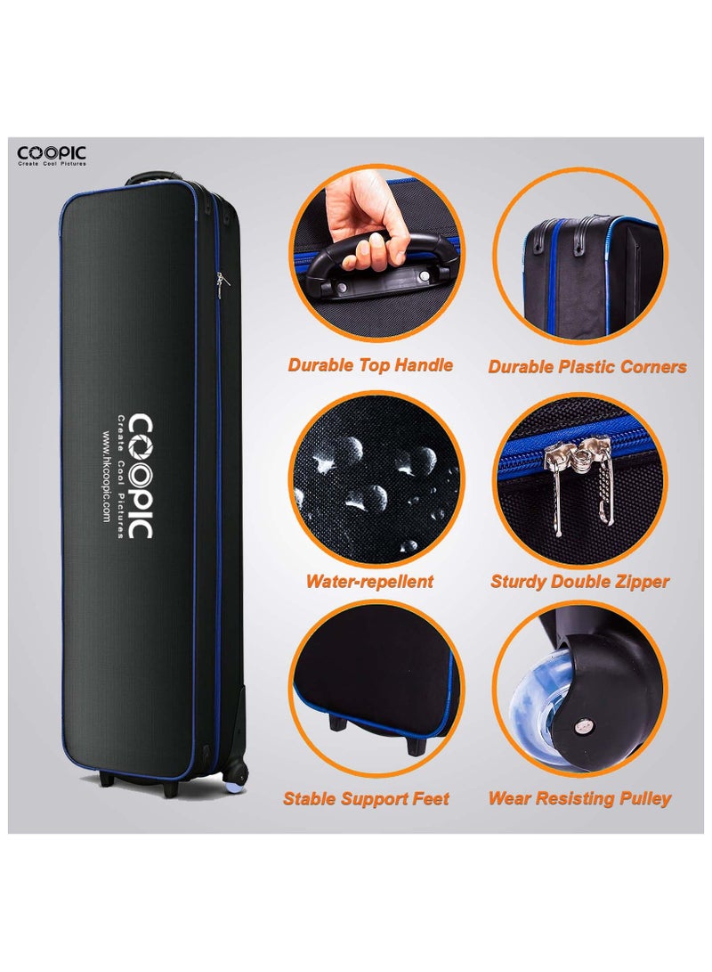 Coopic حقيبة عربة بعجلات من COOPIC TB-130 لمعدات التصوير الفوتوغرافي والفيديو الاحترافية مقاس 51.5 × 15 × 8 بوصة لحمل 3 حاملات قابلة للإزالة على شكل سلحفاة - Image 5