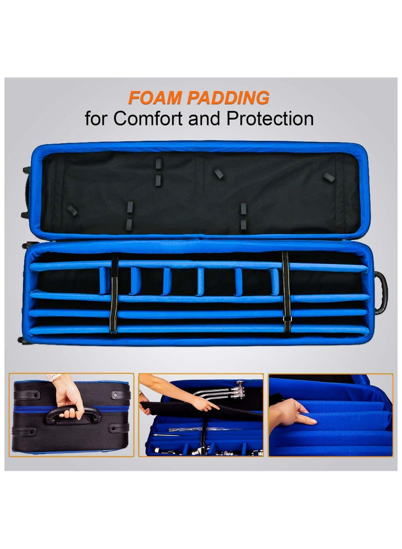 Coopic حقيبة عربة بعجلات من COOPIC TB-130 لمعدات التصوير الفوتوغرافي والفيديو الاحترافية مقاس 51.5 × 15 × 8 بوصة لحمل 3 حاملات قابلة للإزالة على شكل سلحفاة - Image 4