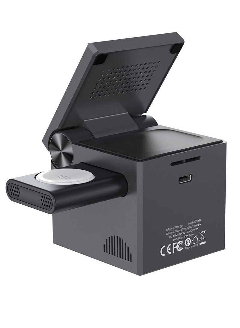 إكس أو CX027 محطة شحن لاسلكية مغناطيسية 3 في 1 بحجم الجيب مدمجة للسفر مع الشحن السريع - Image 1
