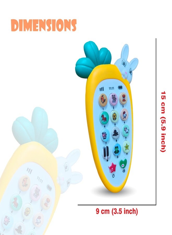 RAINBOW RIDERS Carrot Tunes Melody Phone for Kids Musical Mobile Phone for Kids with Animal Sound,Dialer Sound,Ringtones,Lights, Baterry Operated,Best Birthday Gift for 3+ Years. - Image 4