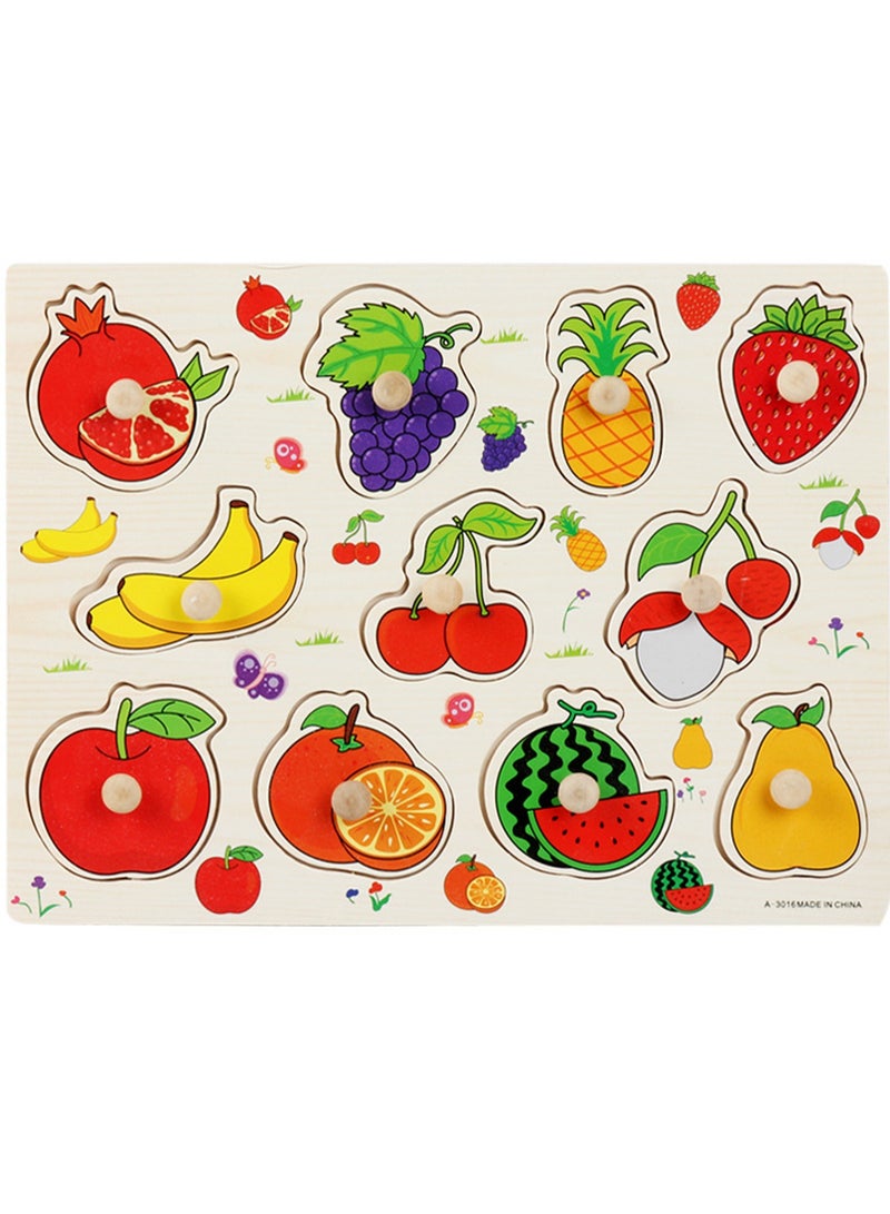 Children's Educational Wooden Cartoon Fruit Series Jigsaw Puzzles Suitable Child Gift Bag Pack - Image 1