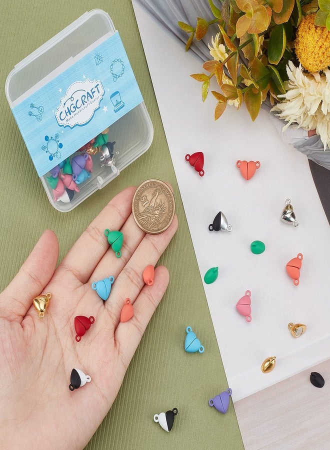 CHGCRAFT 40 Sets 10 Colors Heart Shaped Magnetic Clasps for Jewelry Magnetic Breakaway Clasp Converter for DIY Couple Bracelet Necklace Making Jewelry Accessories, 15x9.5x6mm - Image 3