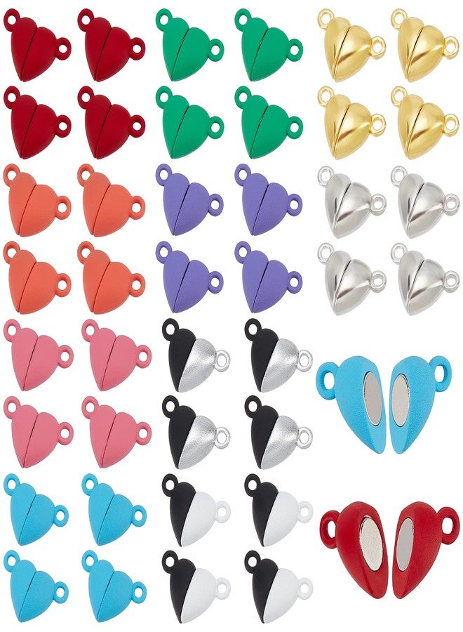 CHGCRAFT 40 Sets 10 Colors Heart Shaped Magnetic Clasps for Jewelry Magnetic Breakaway Clasp Converter for DIY Couple Bracelet Necklace Making Jewelry Accessories, 15x9.5x6mm - Image 1