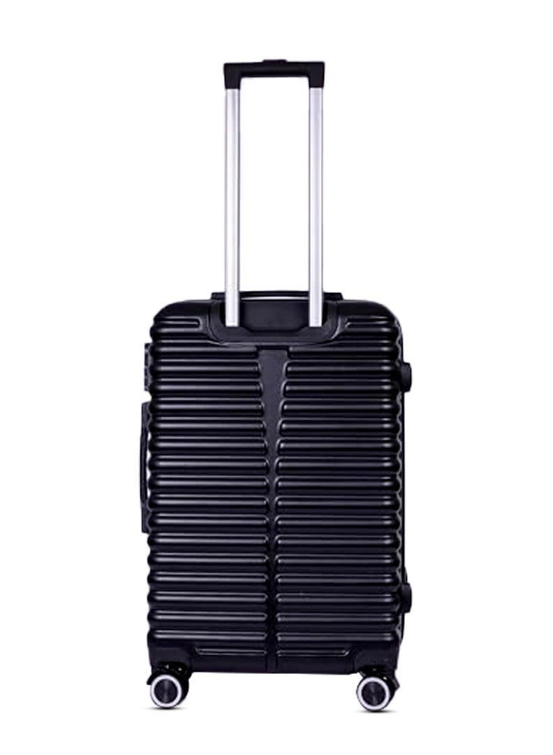 MNUK Destiny Checked Luggage | Hardside Soft Handle Trolley with TSA Lock |Double 360° 8 Wheeler| Medium-24 Inch, Black - Image 4
