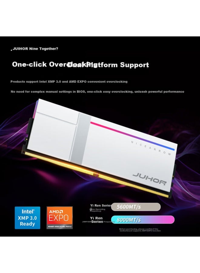 Juhor 32gb Kit, Ddr5 8000, Desktop Memory Module, Cl36, Only For Z890&x870, Yiren Rgb Light Bar - Image 2