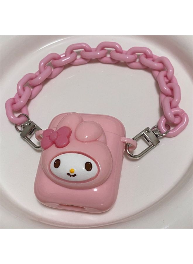 Cartoon Kitty Hello Kitty Earphone Case Apple Airpods1/2 Generation Pro3 Protective Case Hanging Chain Soft Case Cute-Color:Pink Melody-1/2 Generation Earphone Case-Applicable Models:Standard - Image 1