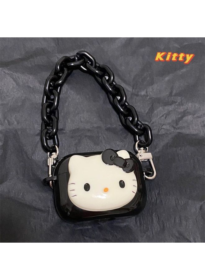 Cartoon Kitty Hello Kitty Earphone Case Apple Airpods1/2 Generation Pro3 Protective Case Hanging Chain Soft Case Cute-Color:Pink Melody-1/2 Generation Earphone Case-Applicable Models:Standard - Image 2