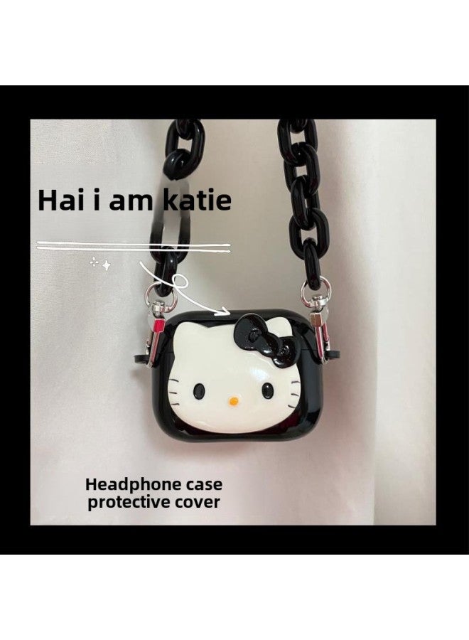 Cartoon Kitty Hello Kitty Earphone Case Apple Airpods1/2 Generation Pro3 Protective Case Hanging Chain Soft Case Cute-Color:Pink Melody-1/2 Generation Earphone Case-Applicable Models:Standard - Image 3