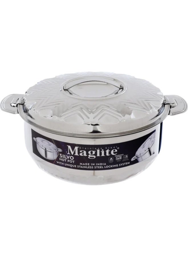 MAGLITE Steel Food Containers Set, 3 Pieces, 2.5+3.5+5 Liters - Silver - Image 2