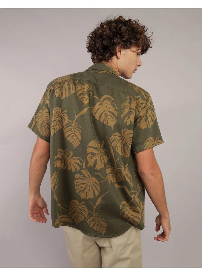 American Eagle AE Poolside Tropical Button-Up Shirt - Image 4