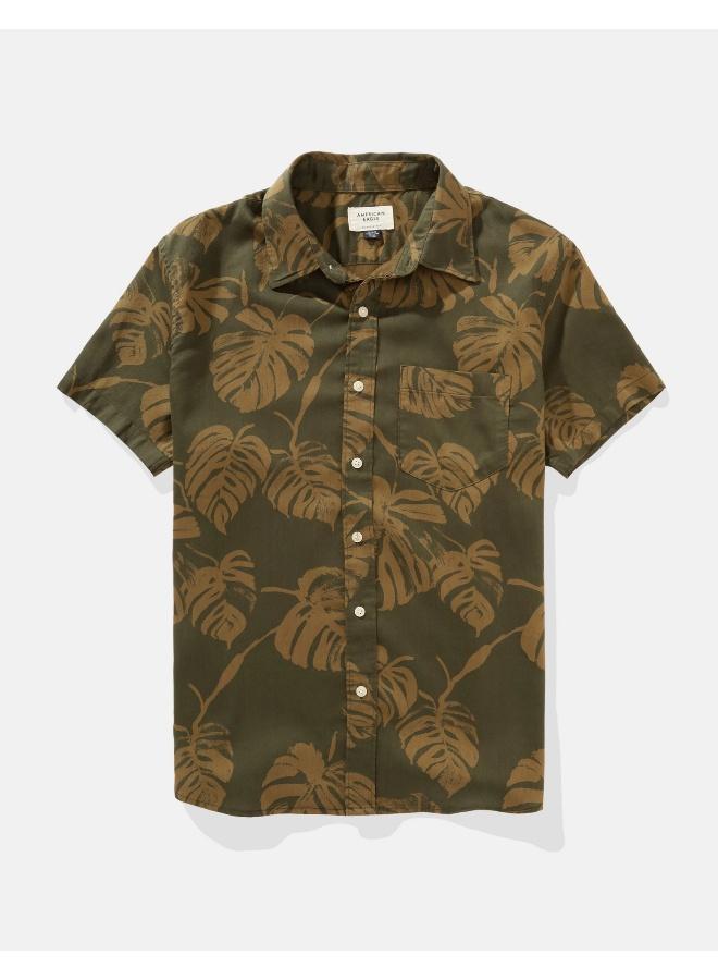 American Eagle AE Poolside Tropical Button-Up Shirt - Image 3
