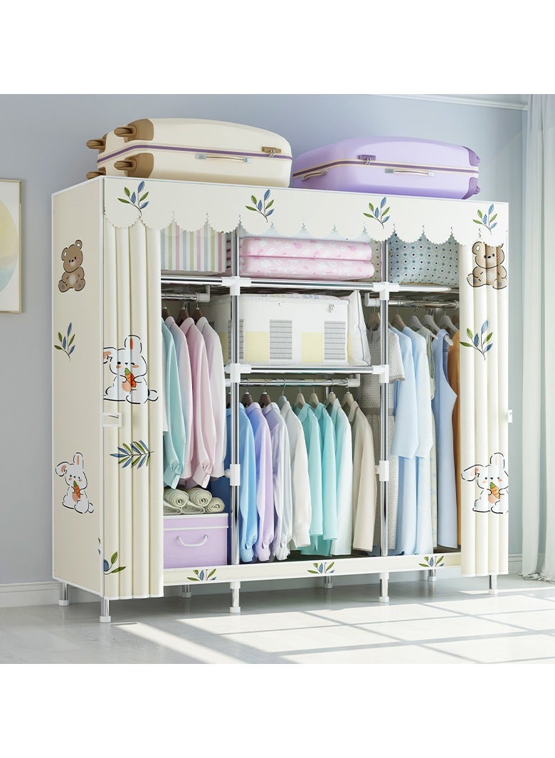 Portable Clothing Wardrobe With Storage Cupboard Organiser  - Image 1