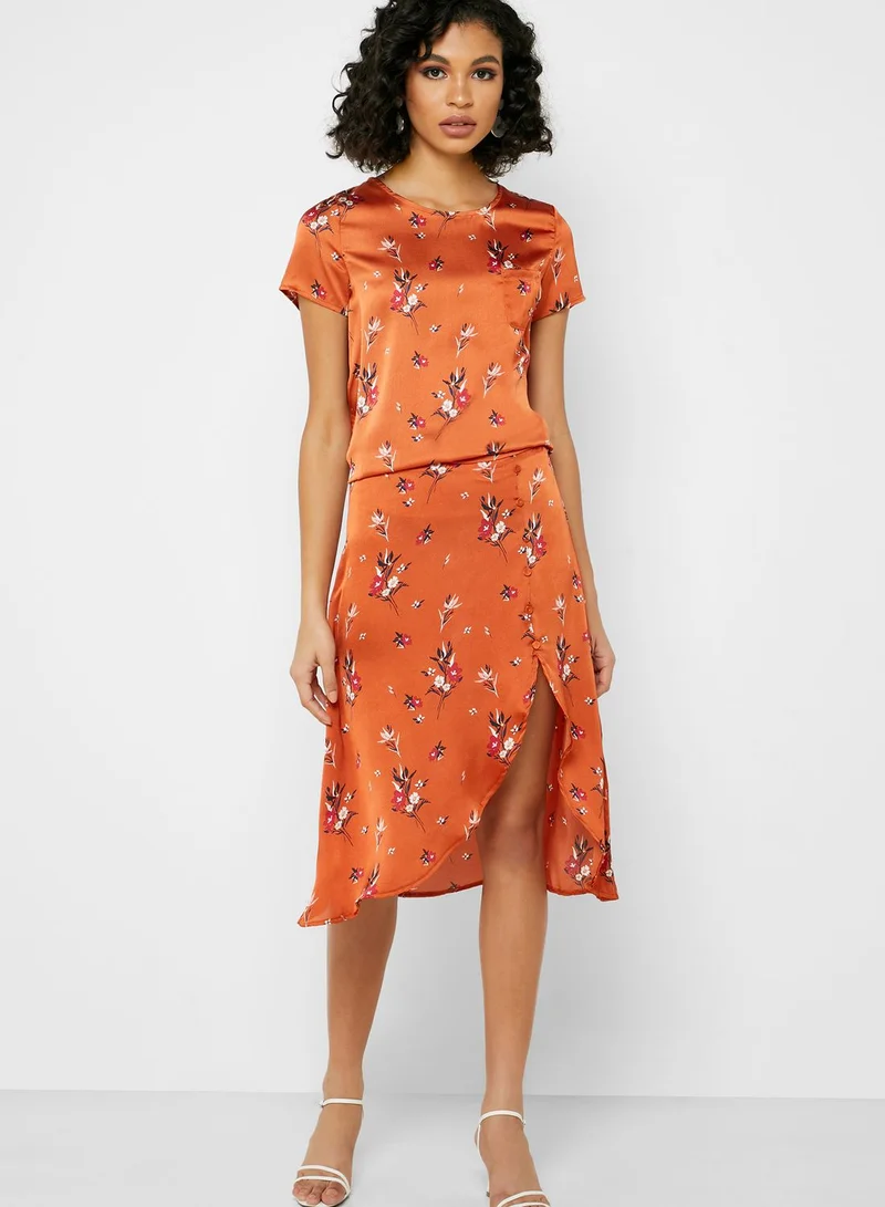 ELLA Floral Print Midi Skirt