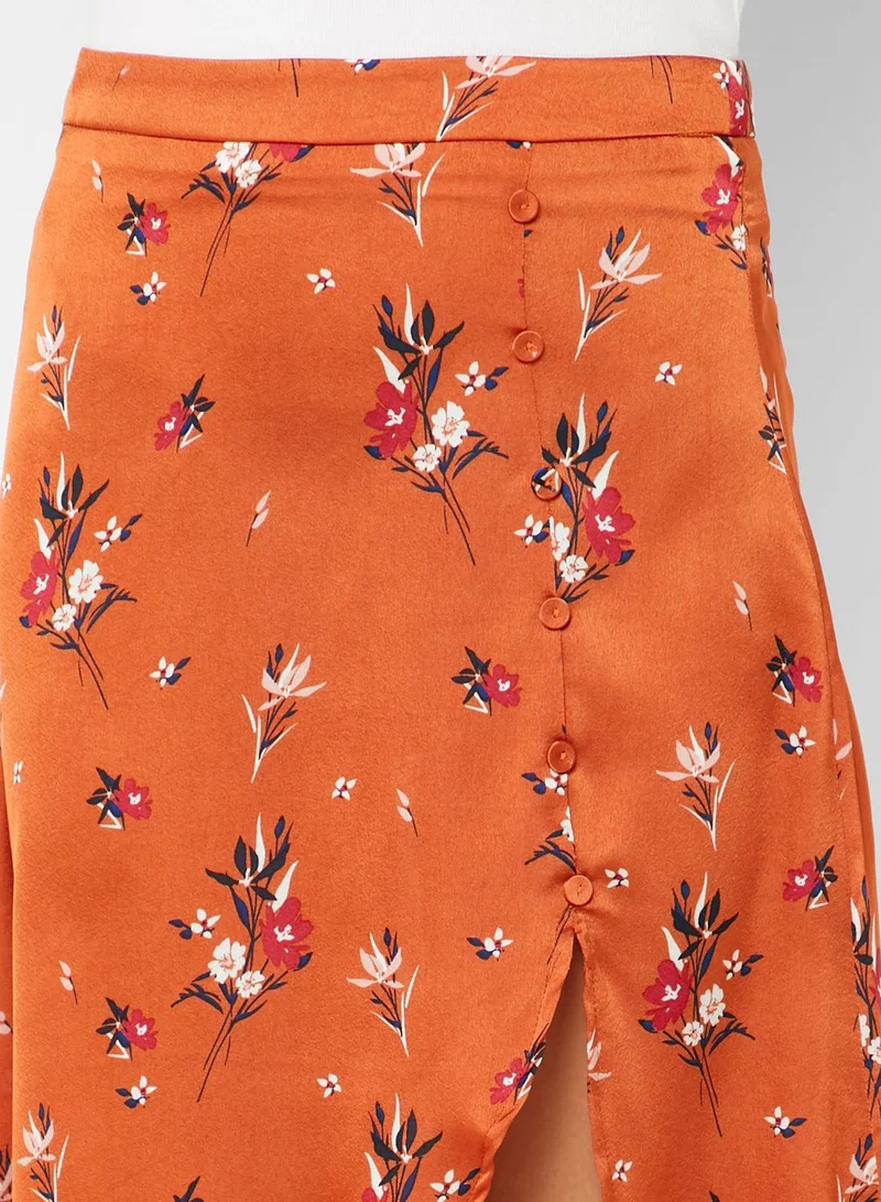 ELLA Floral Print Midi Skirt