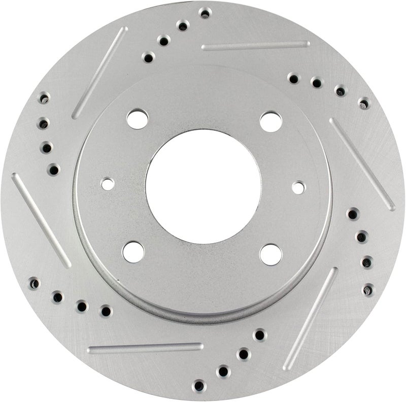 TRQ Front Brake Rotor Set G Coated Vented Drilled and Slotted Compatible with 1998-2006 Hyundai Elantra 1998-2001 Tiburon 1999-2000 Sonata - Image 5