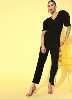 Athena Solid Puff Sleeves Top & Pants Co-Ords  - Image 4