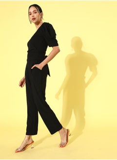 Athena Solid Puff Sleeves Top & Pants Co-Ords  - Image 3