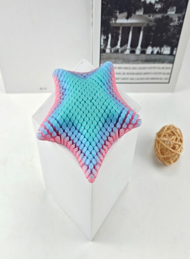 squishy Fidget Slider, 3D Printied Multicolor Star Design Decompression Desk to Anxiety and Stress Gadgets Gifts for Men or Women - Image 4