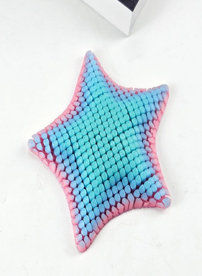 squishy Fidget Slider, 3D Printied Multicolor Star Design Decompression Desk to Anxiety and Stress Gadgets Gifts for Men or Women - Image 3