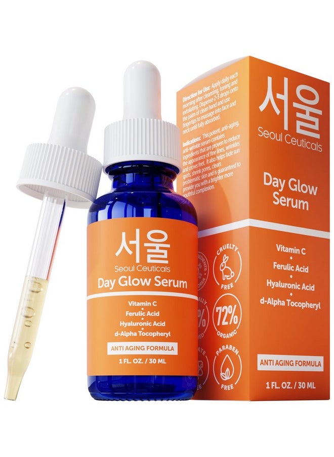 seoulceuticals SeoulCeuticals Korean Skin Care 20% Vitamin C Hyaluronic Acid Serum + CE Ferulic Acid - Potent Anti Aging, Anti Wrinkle Korean Beauty 1oz  - Image 1