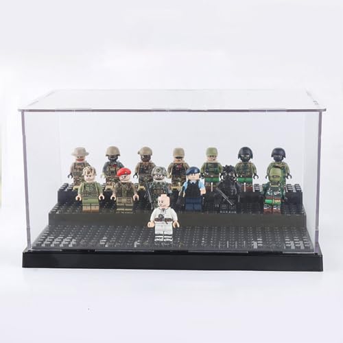 WMM Minifigure Display Case for Action Figures Blocks Dustproof Acrylic Display Box Storage with 3 Movable Steps for Collection Models Minifigures Bricks Blocks Toys - Image 4