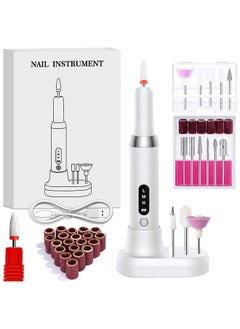 Bukela Rechargeable Cordless Electric Nail Drill Kit, Professional Electric Nail Filer for Acrylic Gel Dip Powder Nails, 3 Speeds 15000RPM, Reversible Direction, Portable Manicure Pedicure Tool  - Image 1