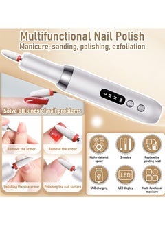 Bukela Rechargeable Cordless Electric Nail Drill Kit, Professional Electric Nail Filer for Acrylic Gel Dip Powder Nails, 3 Speeds 15000RPM, Reversible Direction, Portable Manicure Pedicure Tool  - Image 2