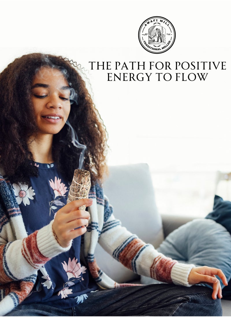 AWAFI MILL White Sage with Rosemary Smudge Stick | Purifying Aromatic Blend for Refreshing Spaces