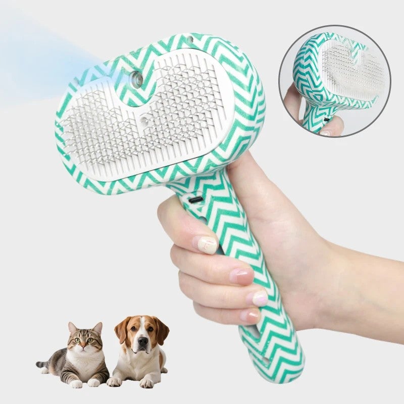 Bluejw Cat Steam Brush - 3-in-1 Steamy Pet Hair Removal Comb for Cats - Self-Cleaning, Anti-Static Grooming Brush - Effective Cat Hair Brushes - Image 2