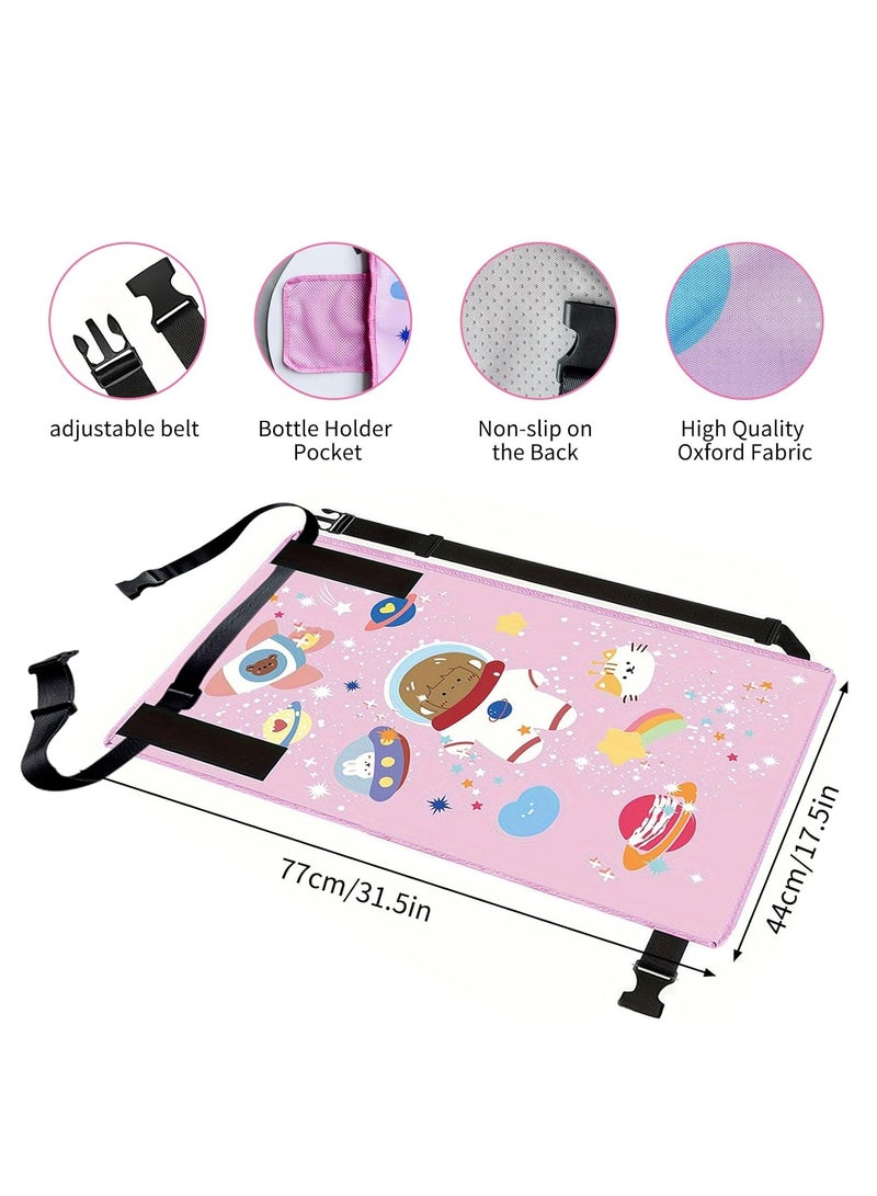 XICEN Kids Airplane Seat Extender Travel Bed, Infants Foldable Car Seat Playmat, Portable Airplane Footrest Flight Sleeping Bed - Image 2