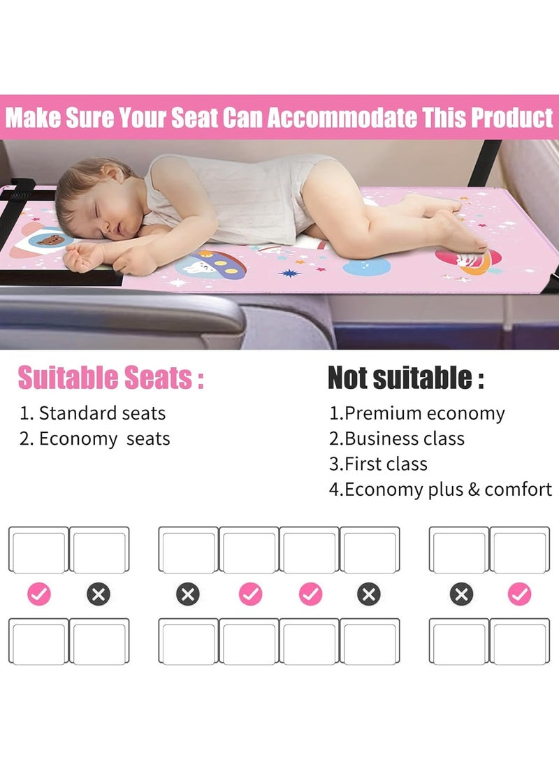 XICEN Kids Airplane Seat Extender Travel Bed, Infants Foldable Car Seat Playmat, Portable Airplane Footrest Flight Sleeping Bed - Image 5