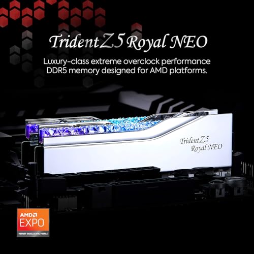 G.SKILL Trident Z5 Royal Neo Series DDR5 RAM (AMD Expo) 32GB (2x16GB) 6400MT/s CL32-39-39-102 1.40V Desktop Computer Memory U-DIMM - Silver (F5-6400J3239G16GX2-TR5NS) - Image 2