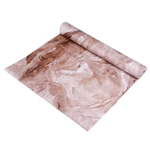 Kuber Industries Shelf Liner | Kitchen Cabinet Shelf Protector | Kitchen Liners for Cabinets and Drawers | Drawer Liner Mat | Marble Shelf Liner Cabinet Mat | 10 MTR | Brown - Image 1