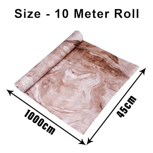 Kuber Industries Shelf Liner | Kitchen Cabinet Shelf Protector | Kitchen Liners for Cabinets and Drawers | Drawer Liner Mat | Marble Shelf Liner Cabinet Mat | 10 MTR | Brown - Image 3