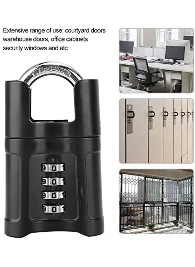 klarako Anti-Theft Padlock，4 Digit Code Password Combination Lock Zinc Alloy Waterproof Security Suitcase Luggage Door Lock for Garage School Home Spare Key and Car Key  - Image 2