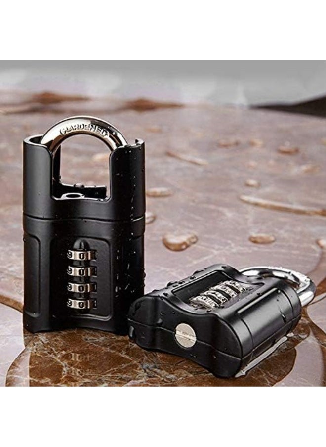 klarako Anti-Theft Padlock，4 Digit Code Password Combination Lock Zinc Alloy Waterproof Security Suitcase Luggage Door Lock for Garage School Home Spare Key and Car Key  - Image 5
