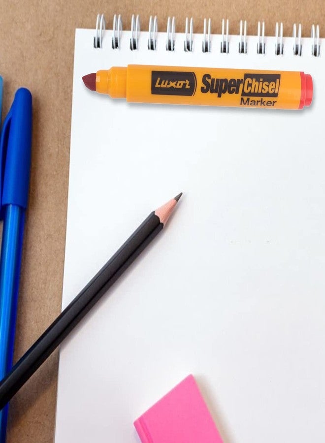 Luxor 997 Super Chisel Marker - Red - Box of 10 - Image 3