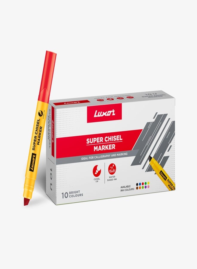 Luxor 997 Super Chisel Marker - Red - Box of 10 - Image 1