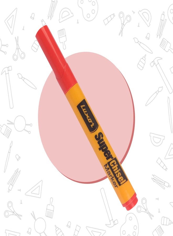Luxor 997 Super Chisel Marker - Red - Box of 10 - Image 2