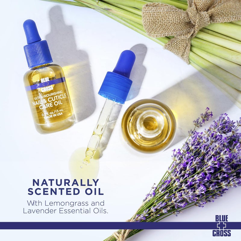 Blue Cross Nail & Cuticle Care Oil, Mineral Oil Free, Hydrating, Moisturizing, All Natural Professional Nail + Cuticle Care, Lemongrass/Lavender Scented Essential Oils, Made in USA, 1 floz/30mL - Image 3