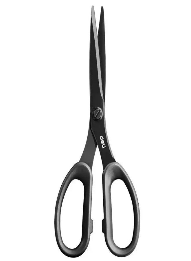 Deli Non-Stick Scissors, 8 Inch Stainless Steel Blades with Soft Grip Handles, Black/White Office Scissors for Paper, Fabric, Craft, Home & School Use (1 Pack) - Image 1